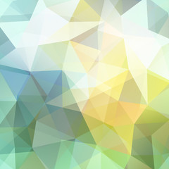 Abstract polygonal vector background. Geometric vector illustration. Creative design template. Pastel green, yellow, white colors.