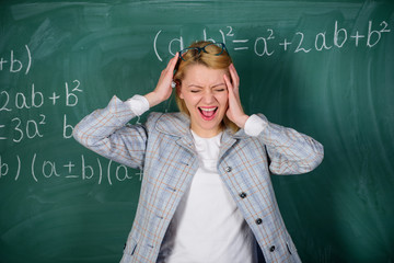 School. Home schooling. Tired woman. Study and education. Modern school. Knowledge day. teacher on...