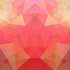 Polygonal vector background. Can be used in cover design, book design, website background. Vector illustration. Orange, red, pink colors.