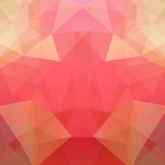 Polygonal vector background. Can be used in cover design, book design, website background. Vector illustration. Orange, red, pink colors.