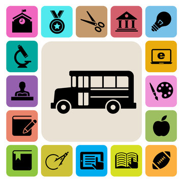 Education icons set. Illustration