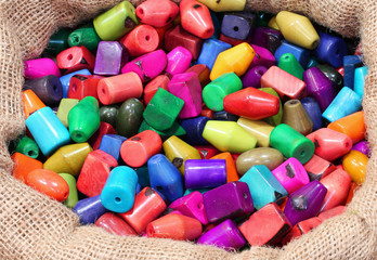 sack with inside buttons made of a material called vegetable ivo