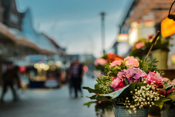 Fototapeta na wymiar Flowers on the market in Hamburg