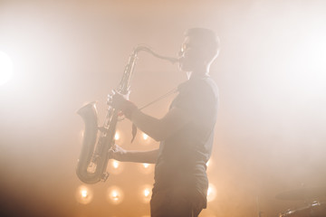 music workshop. begginning improvisation lesson. close up side view photo