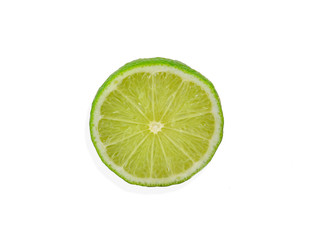 Lemon slices on white background