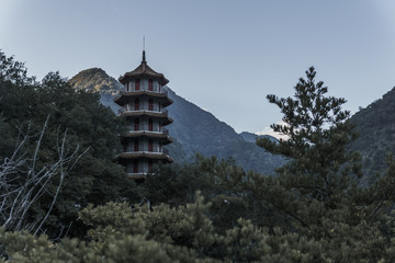 Scenic view of the Chinese pagoda in Taroko National Park