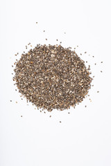 chia seeds on white background