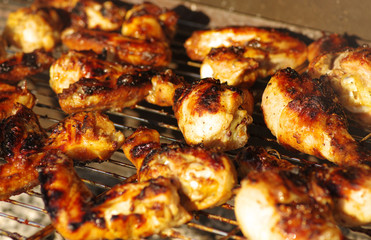 Grilled chicken on the grill
