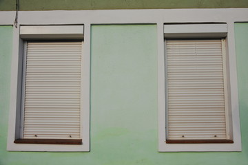 Fototapeta premium Window with Rolling Shutters