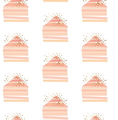 Hand drawn vector seamless pattern with scandinavian geometric abstract houses © anastasy_helter