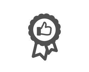 Positive feedback icon. Award medal symbol. Reward sign. Quality design element. Classic style icon. Vector