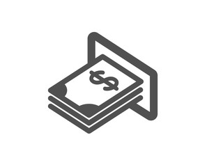 Cash money icon. Banking currency sign. Dollar or USD symbol. Quality design element. Classic style icon. Vector