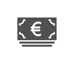 Cash money icon. Banking currency sign. Euro or EUR symbol. Quality design element. Classic style icon. Vector