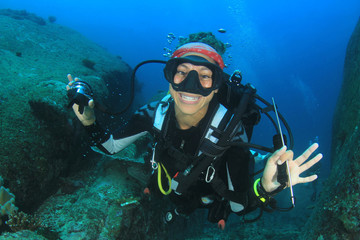 Female scuba diver 