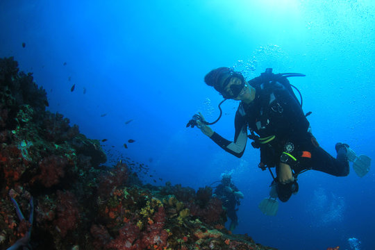 Female scuba diver 
