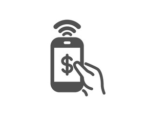 Phone Payment icon. Dollar pay sign. Finance symbol. Quality design element. Classic style icon. Vector