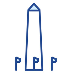 Washington Monument, Washington D.C., Vector Icon Illustration