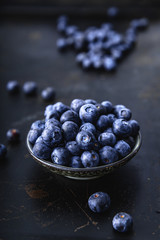 Juicy and fresh blueberries on a beautiful background