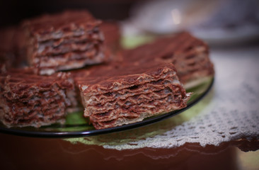 Chocolate layered wafer cake