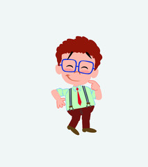 Businessman in casual style with funny expression. 