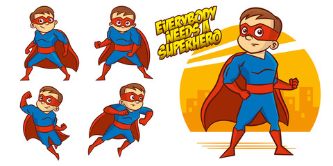 Superhero character Superheroes Set Vector illustration design