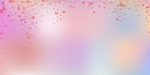 Red heart love confettis. Valentine's day falling 