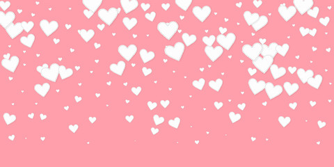 White heart love confettis. Valentine's day gradie