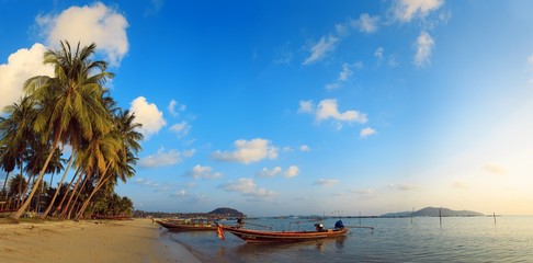 Sunsen in tropical willage on Koh Samui