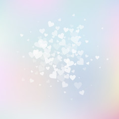 White heart love confettis. Valentine's day explos