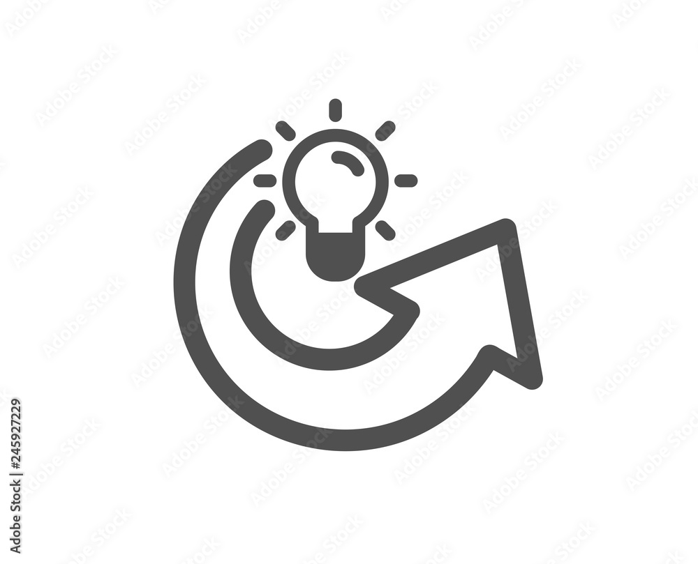 Poster Share idea icon. Light bulb or Lamp sign. Creativity, Solution or Thinking symbol. Quality design element. Classic style icon. Vector