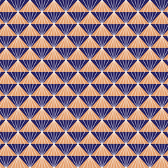 Seamless Art Deco geometric fan pattern background