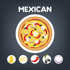 Pizza mexican without meat. Italian vegetarian food