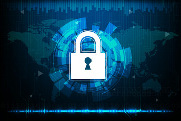 Cyber security concept with abstract technology background