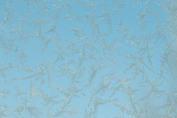 snowflakes on glass in the winter
