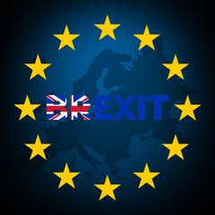 Brexit Word with Britain Exit and Leaving Europe	