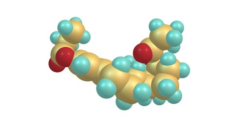 Estradiol dipropionate molecular structure isolated on white