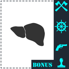 Liver icon flat