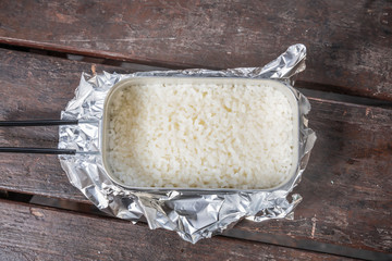 アウトドア料理　Outdoor lunch at the cottage