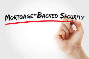 MBS - Mortgage-Backed Security acronym, business concept background