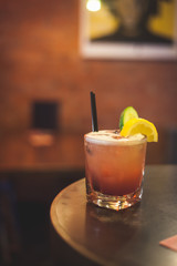 cocktail on table in bar