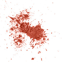 Living Coral color of the Year 2019. Mud splat pattern isolated with coral in trendy color