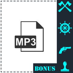 Audio file icon flat