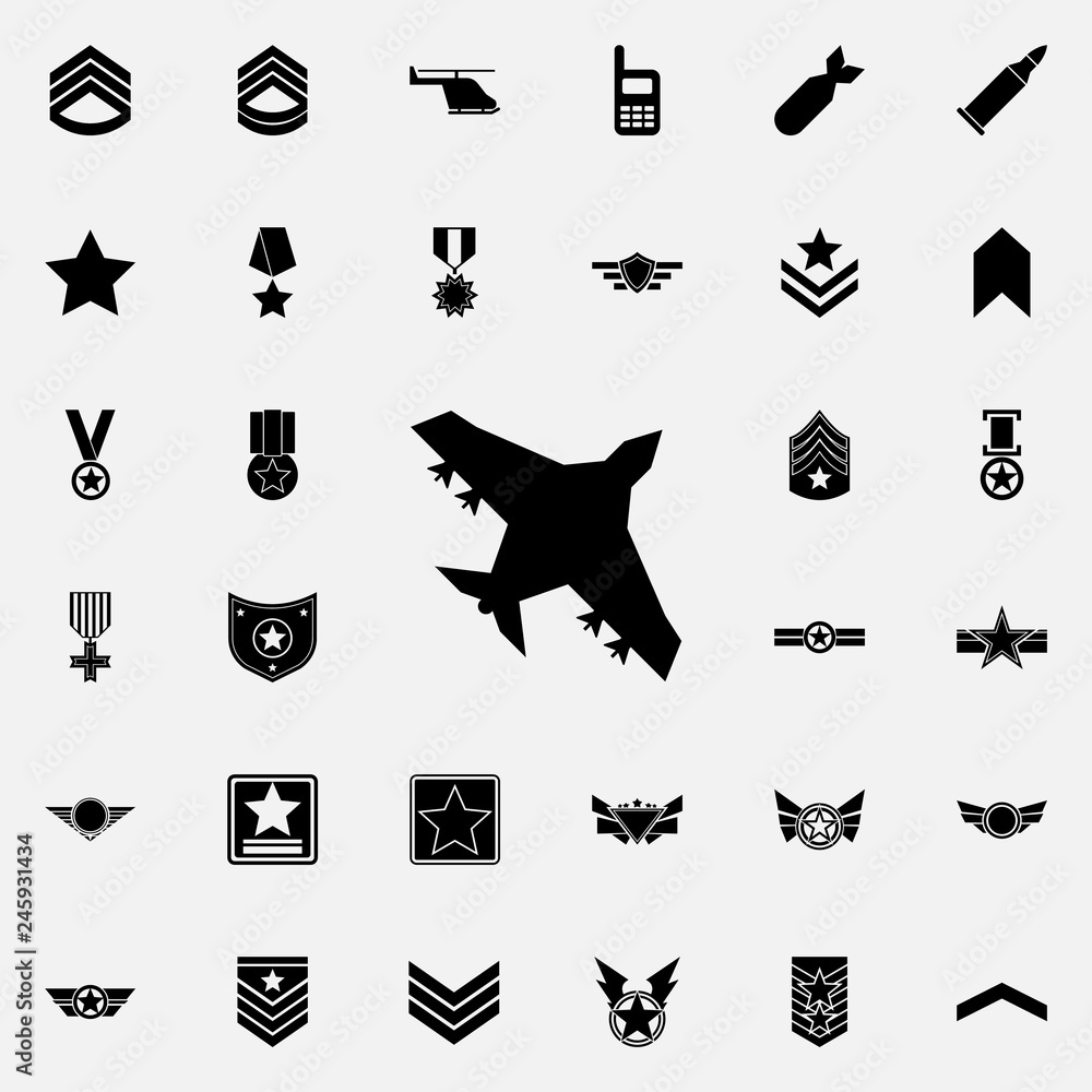 Aufkleber bomber icon. army icons universal set for web and mobile