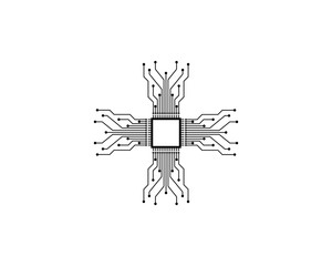 circuit board line cpu,ic,gpu,ram concept design illustratio