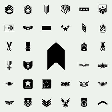 military rank icon. Army icons universal set for web and mobile