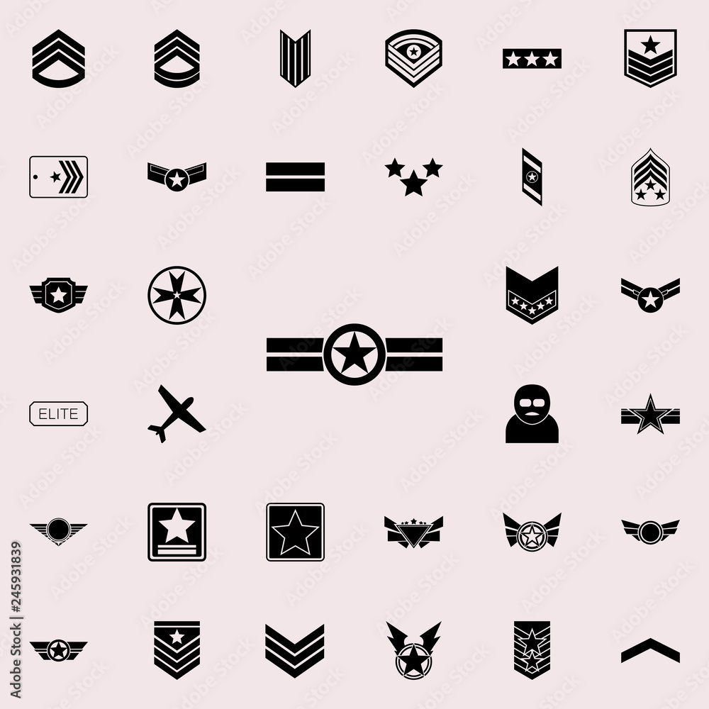 Poster star in a circle icon. army icons universal set for web and mobile