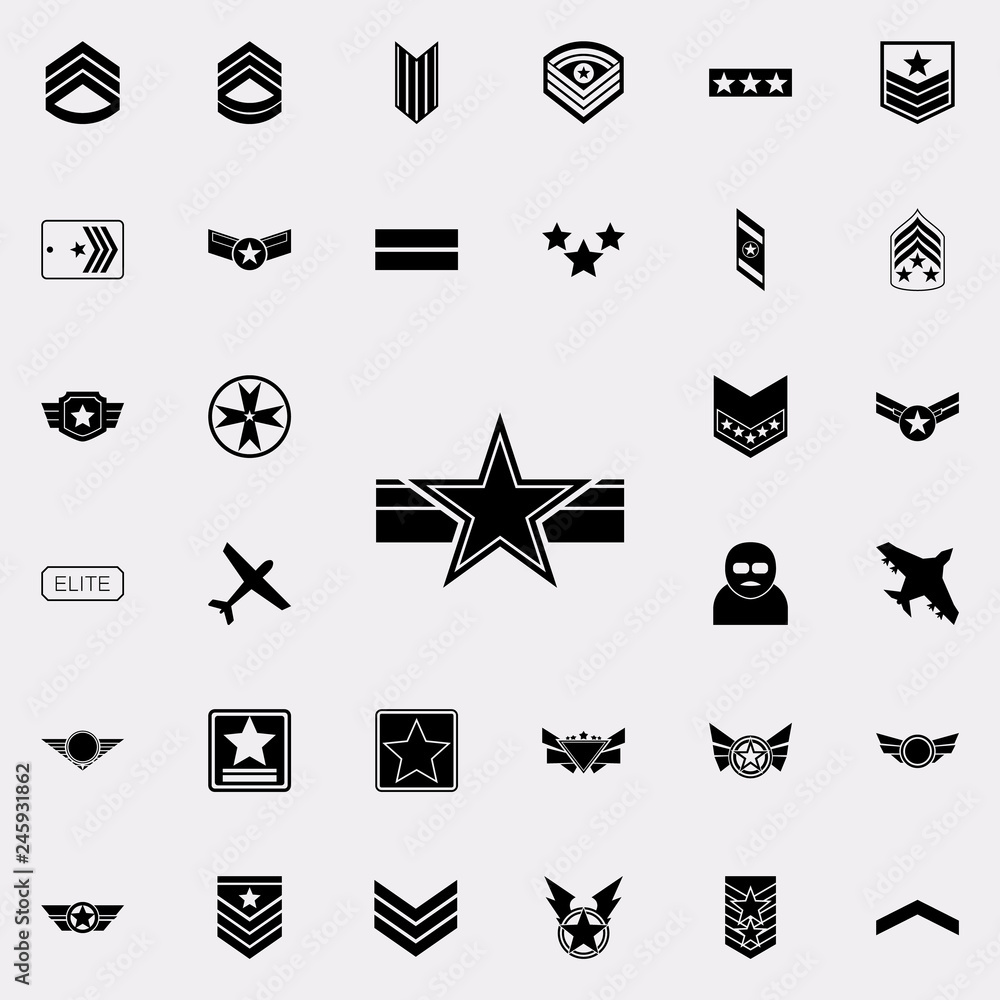 Poster star on the ribbon icon. army icons universal set for web and mobile