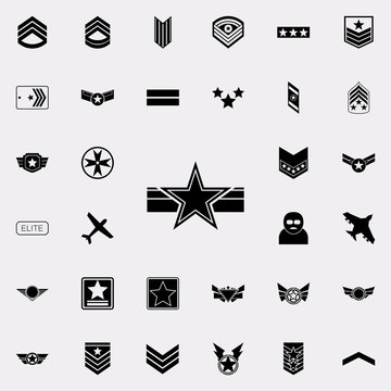 star on the ribbon icon. Army icons universal set for web and mobile