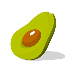 Fresh cut avocado with seed inside. Vegetarian