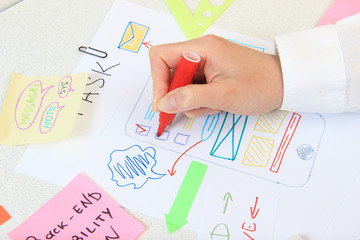 App designer works ux ui design in progress
